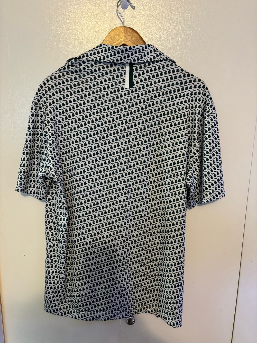 Rhoback Navy and White Patterned V-Neck Polo - Picture 2 of 3